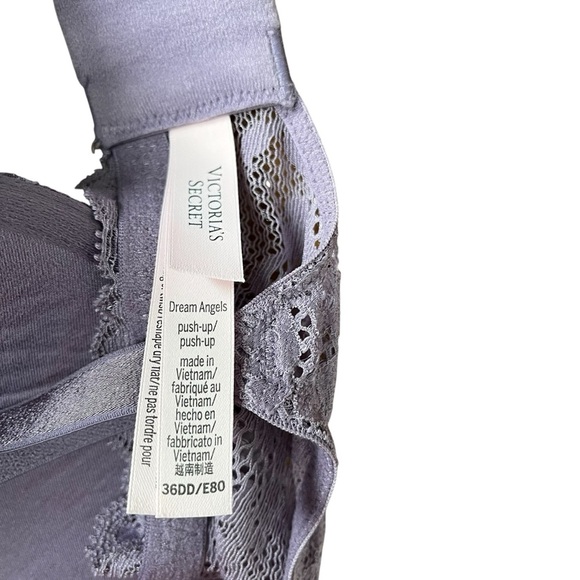 Victoria’s Secret 36DD Dream Angels Lilac Purple Bra Lace Push Up - Picture 6 of 7